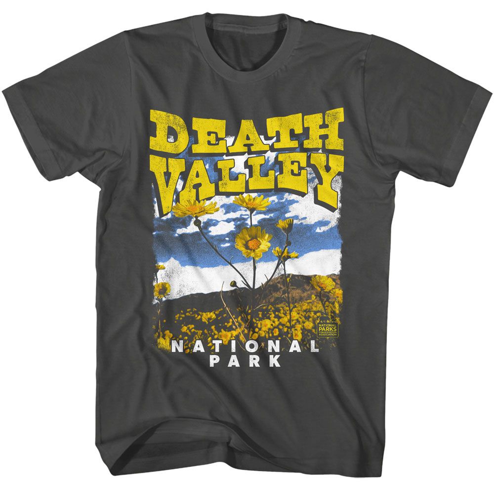 National Parks - Death Valley Marigolds - American Classics - Solid Gray Adult Short Sleeve T-Shirt (Image 1)
