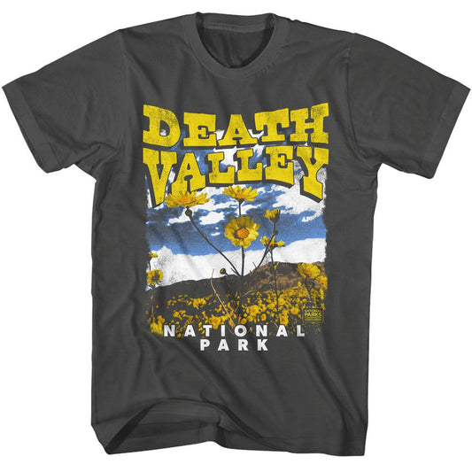 National Parks - Death Valley Marigolds - American Classics - Solid Gray Adult Short Sleeve T-Shirt (Image 1)