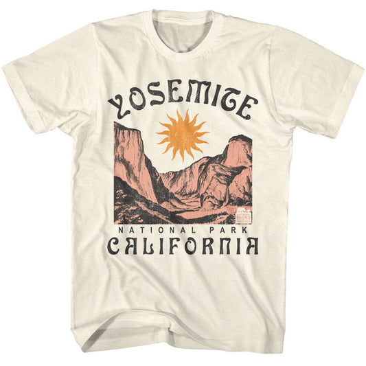 National Parks - Yosemite Nouveau - American Classics - Solid Off-White Adult Short Sleeve T-Shirt