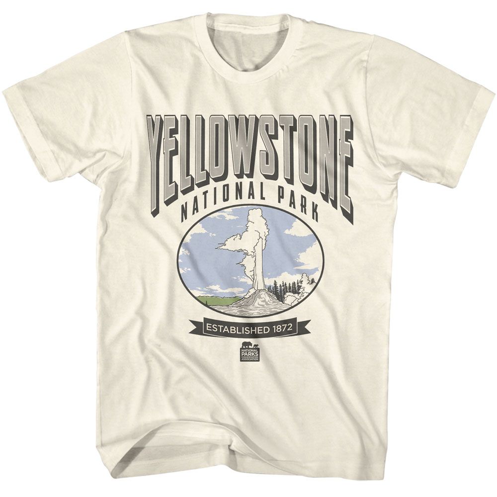 National Parks - Est 1872 - American Classics - Solid Off-White Adult Short Sleeve T-Shirt (Image 1)