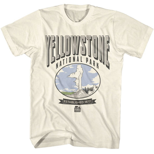 National Parks - Est 1872 - American Classics - Solid Off-White Adult Short Sleeve T-Shirt (Image 1)