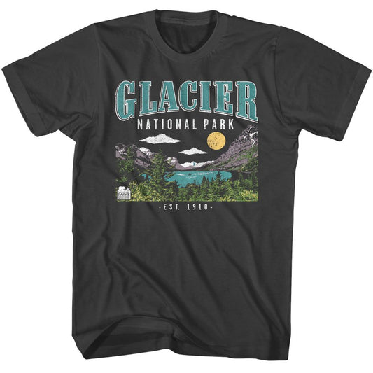 National Parks - Glacier National Park - American Classics - Solid Gray Adult Short Sleeve T-Shirt (Image 1)