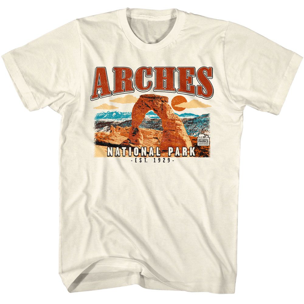 National Parks - Arches - American Classics - Solid Off-White Adult Short Sleeve T-Shirt - clothing by TeeHivey.com (Image 1)