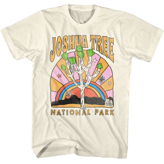 National Parks - Joshua Tree Doodle - American Classics - Solid Off-White Adult Short Sleeve T-Shirt