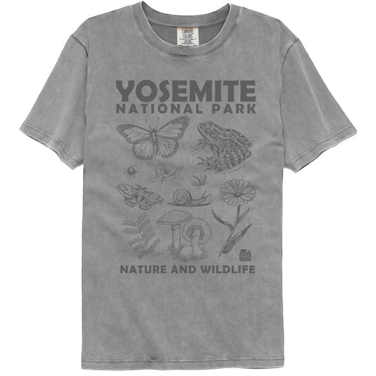 National Parks - Yosemite Nature And Wildlife - American Classics - Solid Gray Adult Short Sleeve Comfort Color T-Shirt