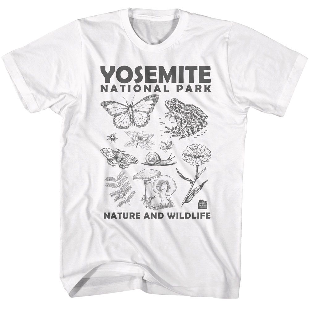 National Parks - Yosemite Nature And Wildlife - American Classics - Solid White Adult Short Sleeve T-Shirt