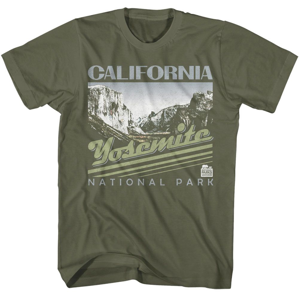 National Parks - California Yosemite - Green Short Sleeve Adult T-Shirt - clothing by TeeHivey.com (Image 1)