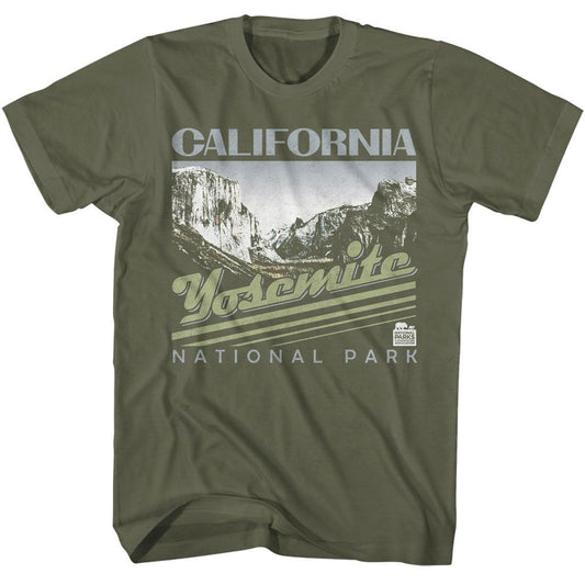 National Parks - California Yosemite - Green Short Sleeve Adult T-Shirt - clothing by TeeHivey.com (Image 1)