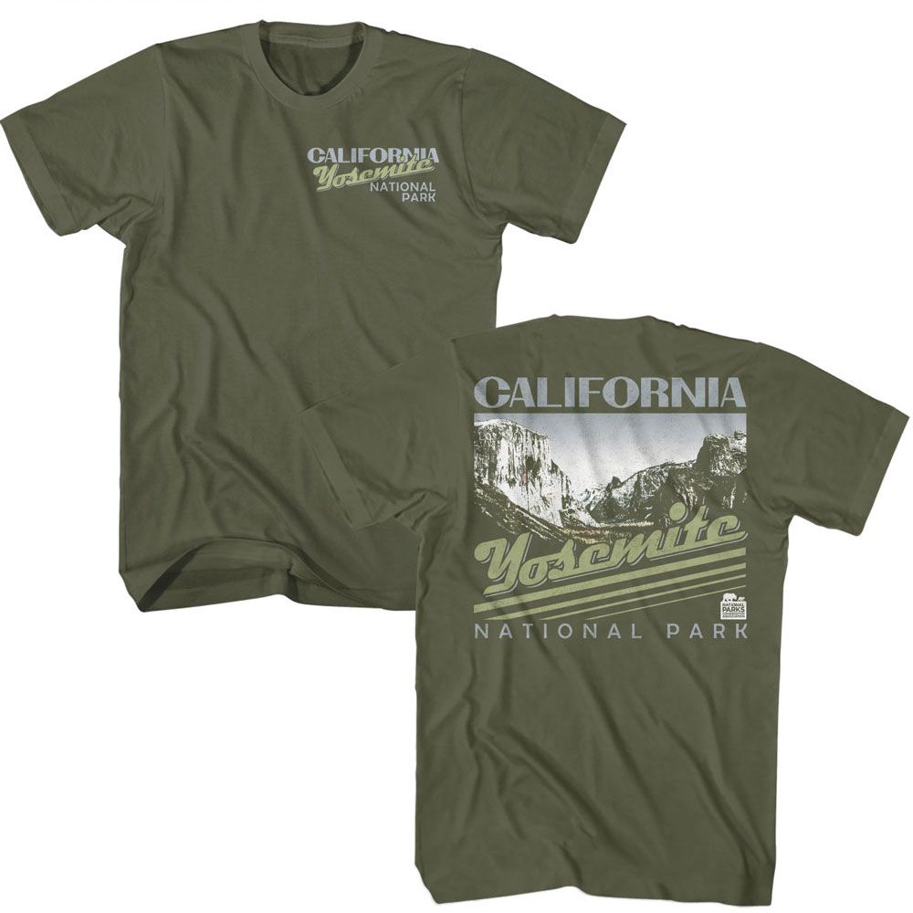 National Parks - California Yosemite - Front and Back Print Adult T-Shirt - clothing by TeeHivey.com (Image 1)