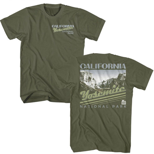 National Parks - California Yosemite - Front and Back Print Adult T-Shirt - clothing by TeeHivey.com (Image 1)