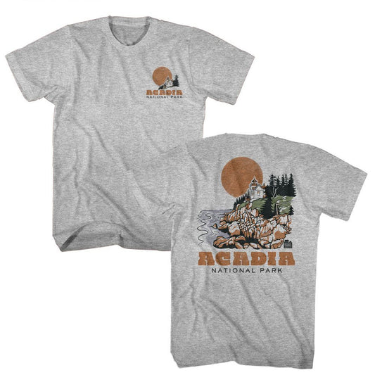 National Parks - Acadia - American Classics - Heather Gray Adult Short Sleeve T-Shirt - clothing by TeeHivey.com (Image 1)