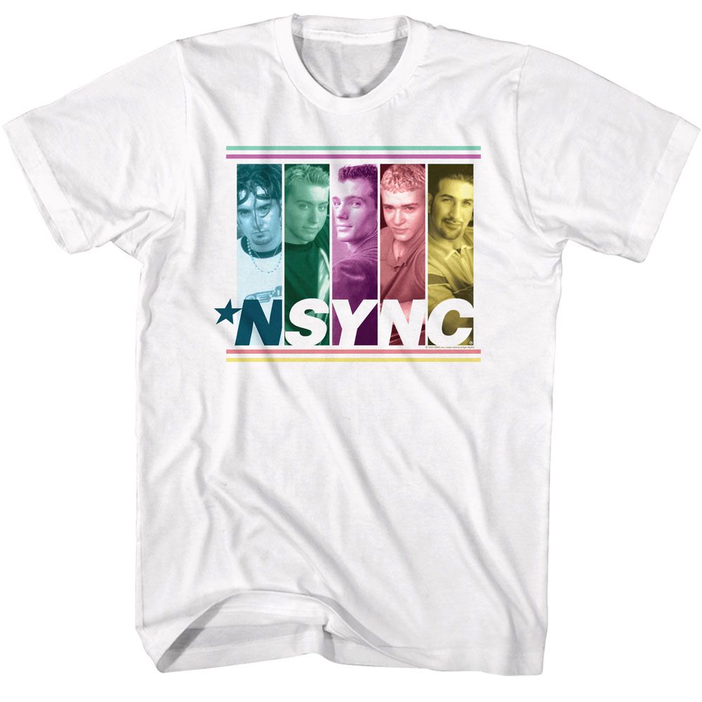 Nsync - Multicolored Boxes - Short Sleeve - Adult - T-Shirt - clothing by TeeHivey.com