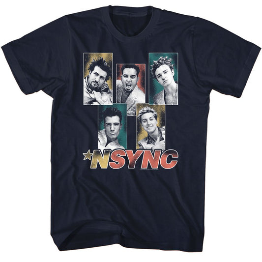 NSYNC - Sparkly Boxes - American Classics - Solid Blue Adult Short Sleeve T-Shirt - clothing by TeeHivey.com (Image 1)