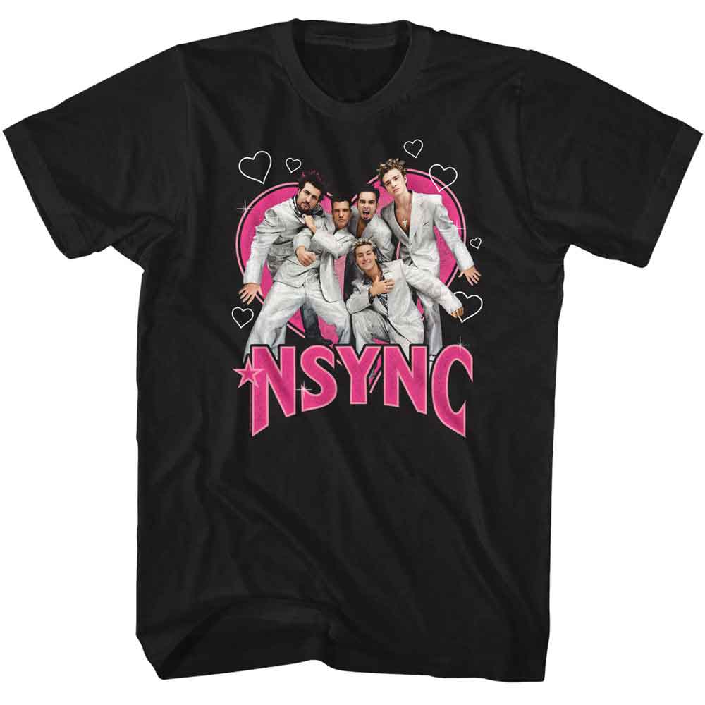 NSYNC - Heartthrob - American Classics - Solid Black Adult Short Sleeve T-Shirt - clothing by TeeHivey.com (Image 1)