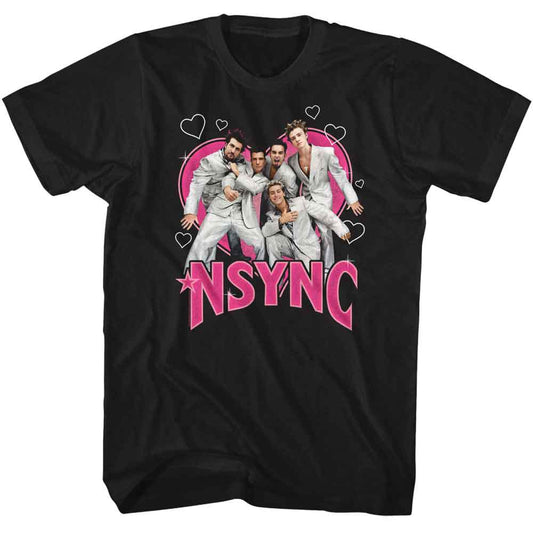 NSYNC - Heartthrob - American Classics - Solid Black Adult Short Sleeve T-Shirt - clothing by TeeHivey.com (Image 1)