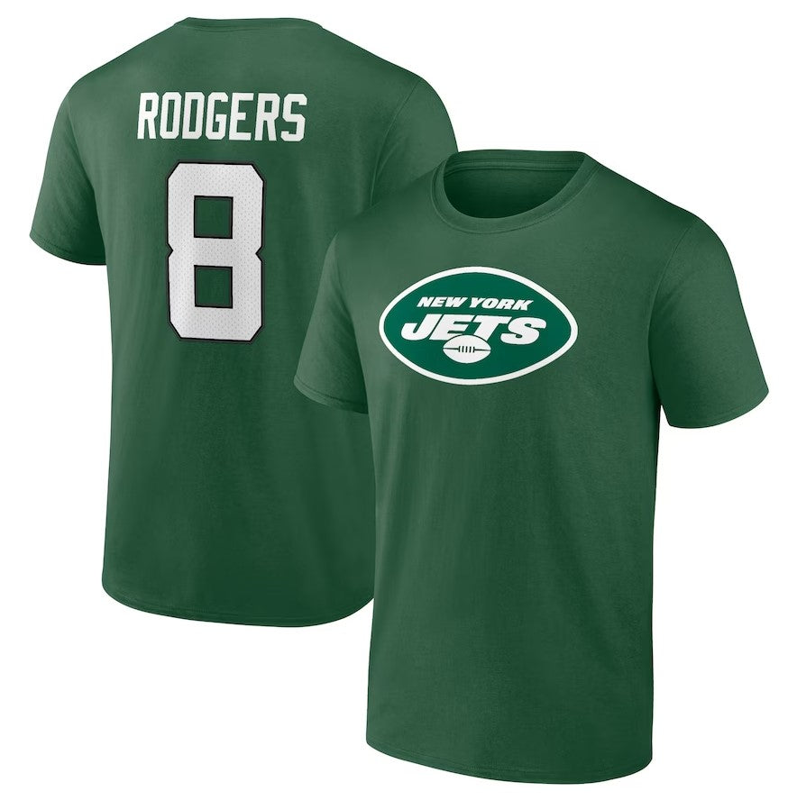 Aaron Rodgers New York Jets Icon Name & Number T-Shirt