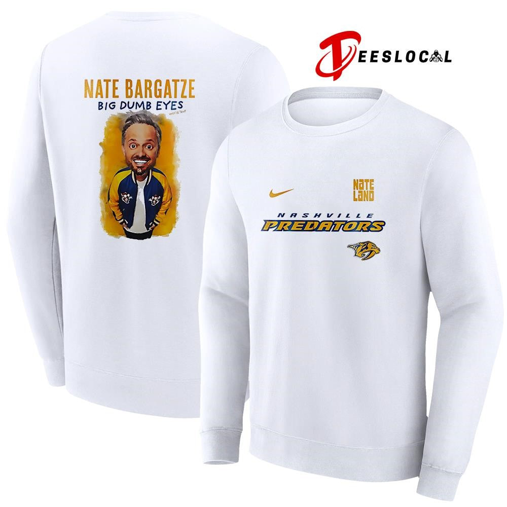Nashville Predators x Nate Bargatze Big Dumb Eyes world tour caricature graphic shirt