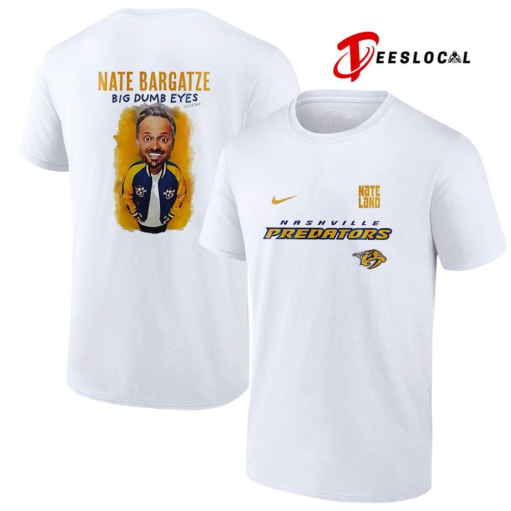 Nashville Predators x Nate Bargatze Big Dumb Eyes world tour caricature graphic shirt