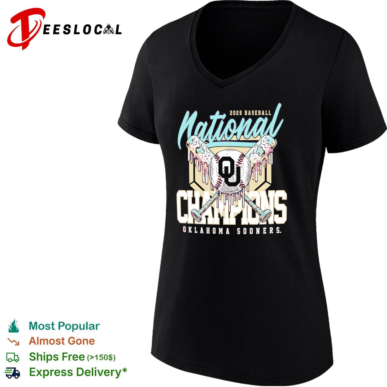 National Champions 2026 Oklahoma Sooners Baseball Melting Ice Cream shirt