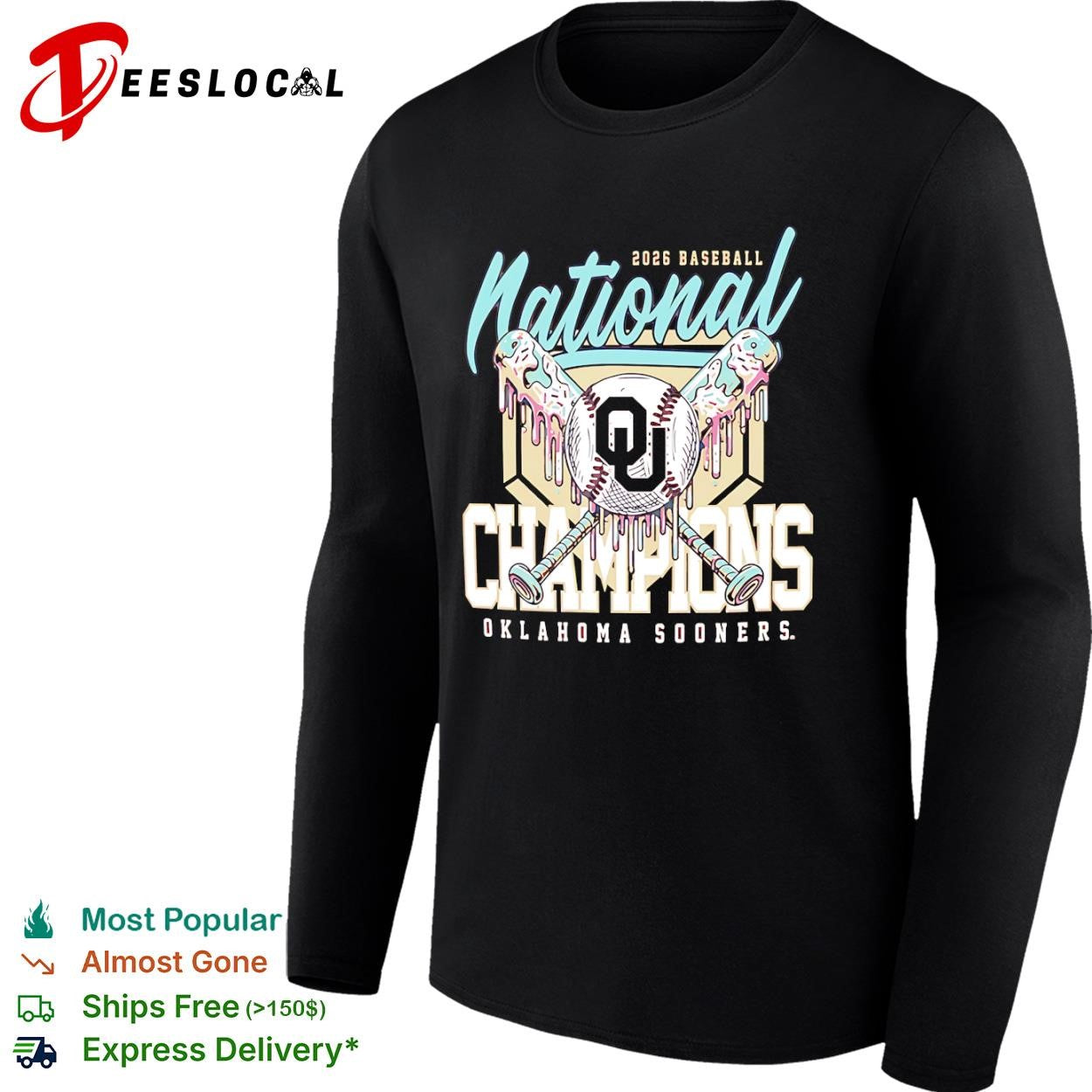 National Champions 2026 Oklahoma Sooners Baseball Melting Ice Cream shirt