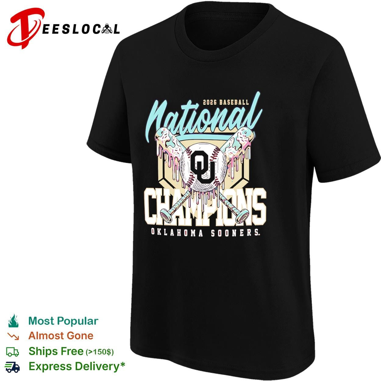 National Champions 2026 Oklahoma Sooners Baseball Melting Ice Cream shirt