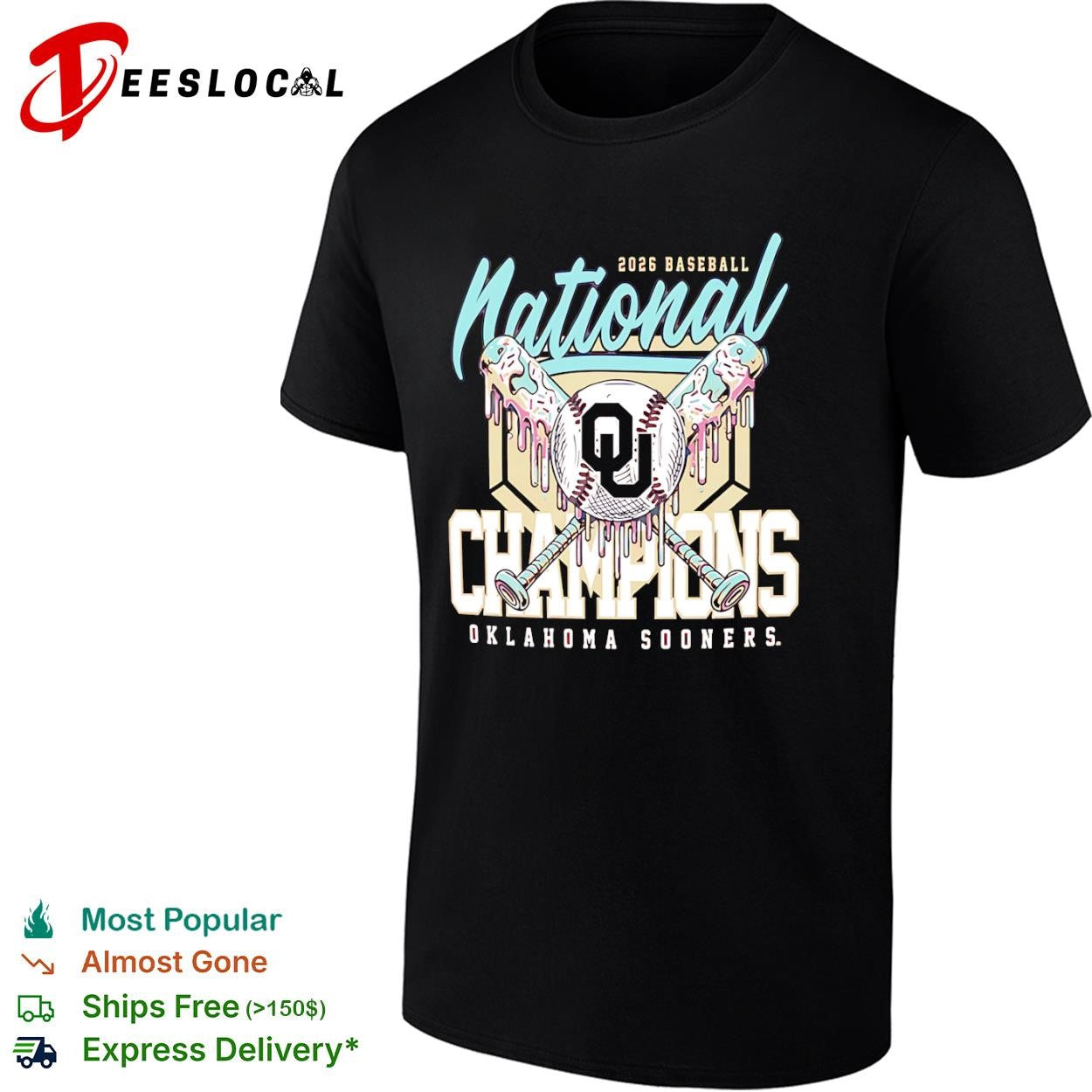 National Champions 2026 Oklahoma Sooners Baseball Melting Ice Cream shirt