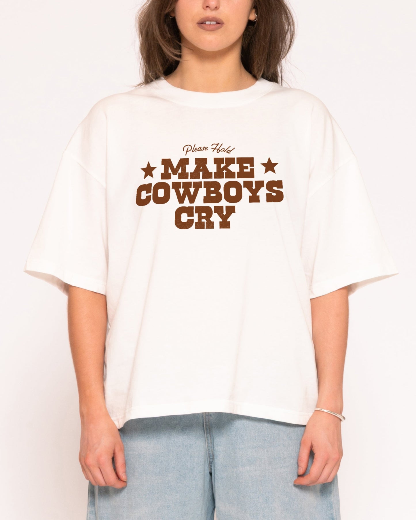 Make Cowboys Cry Boxy Crop Tee
