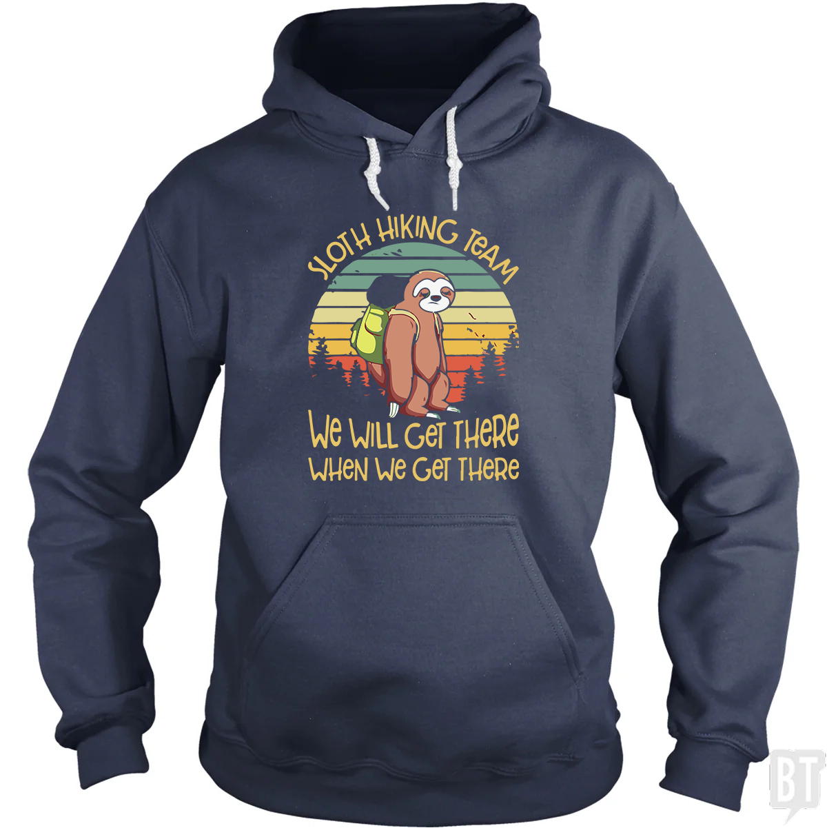Funny Sloth Hiking Team Hoodie