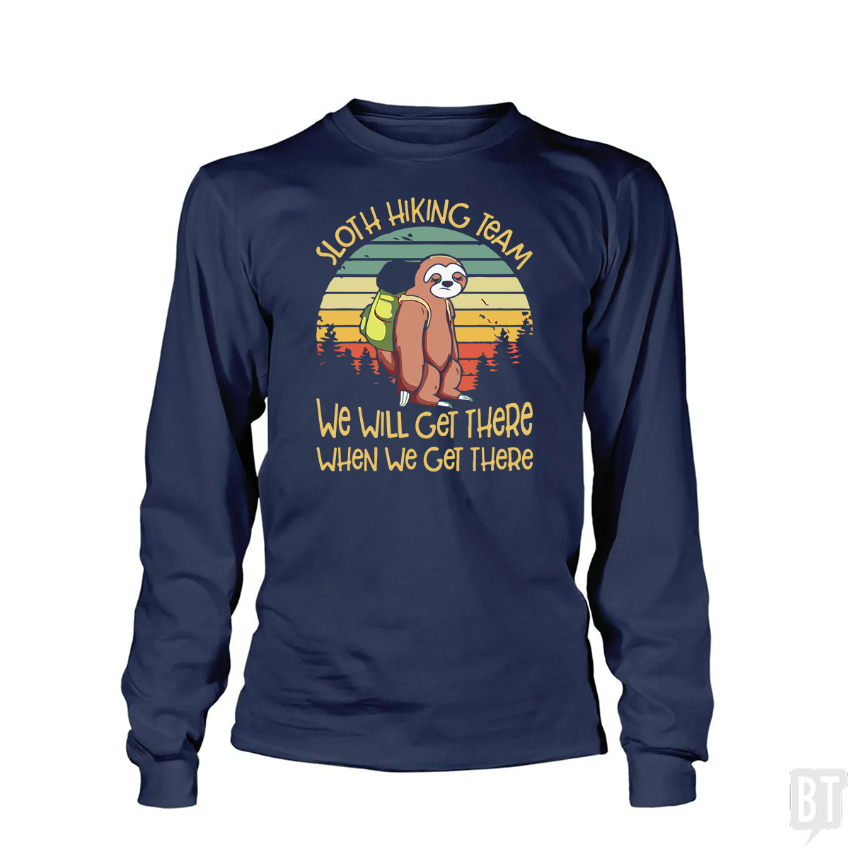 Funny Sloth Hiking Team Long Sleeve