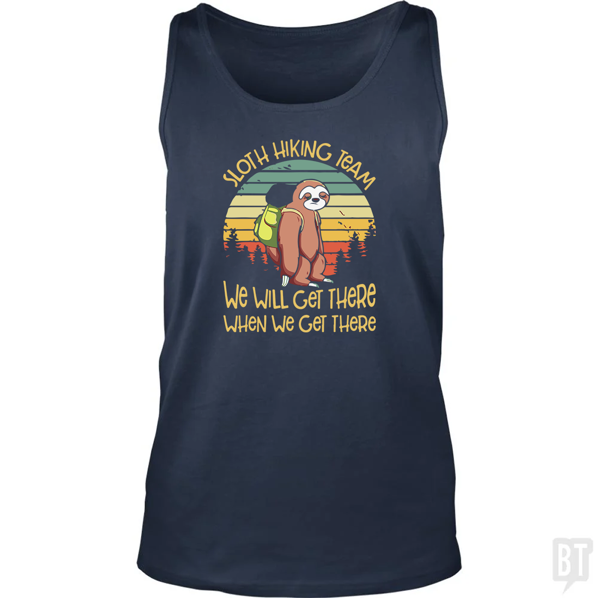 Funny Sloth Hiking Team Tank Top