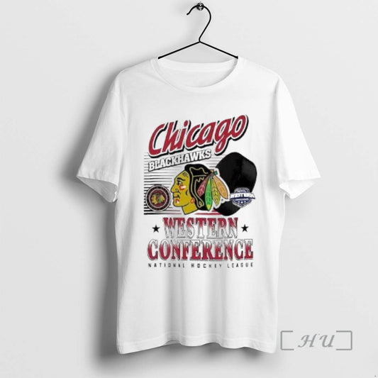 New Chicago Blackhawks Nhl Wastern Conference Logo And Ball Circle White Premium T Shirts Sweater - clothing by TeeHivey.com