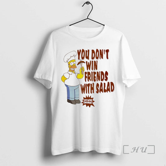 New Homer Simpsons You Dont Win Friends With Salad Circle - clothing by TeeHivey.com