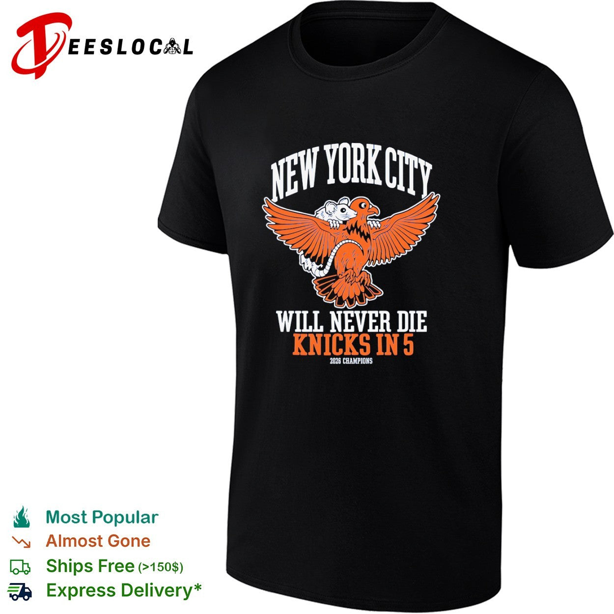 New York City Will Never Die Knicks in 5 2026 Champions Rat Bird shirt