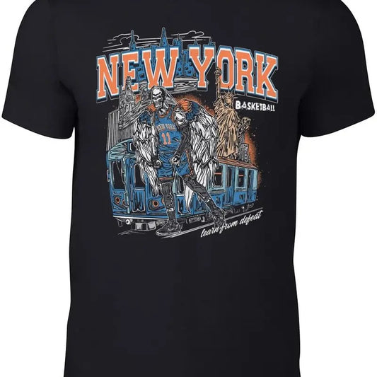 New York Jalen Brunson Skull Design T-Shirt