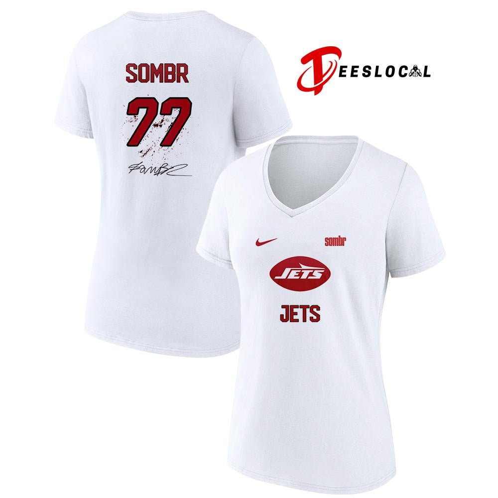 New York Jets X Sombr The Late Nights and Young Romance tour signature name and number shirt