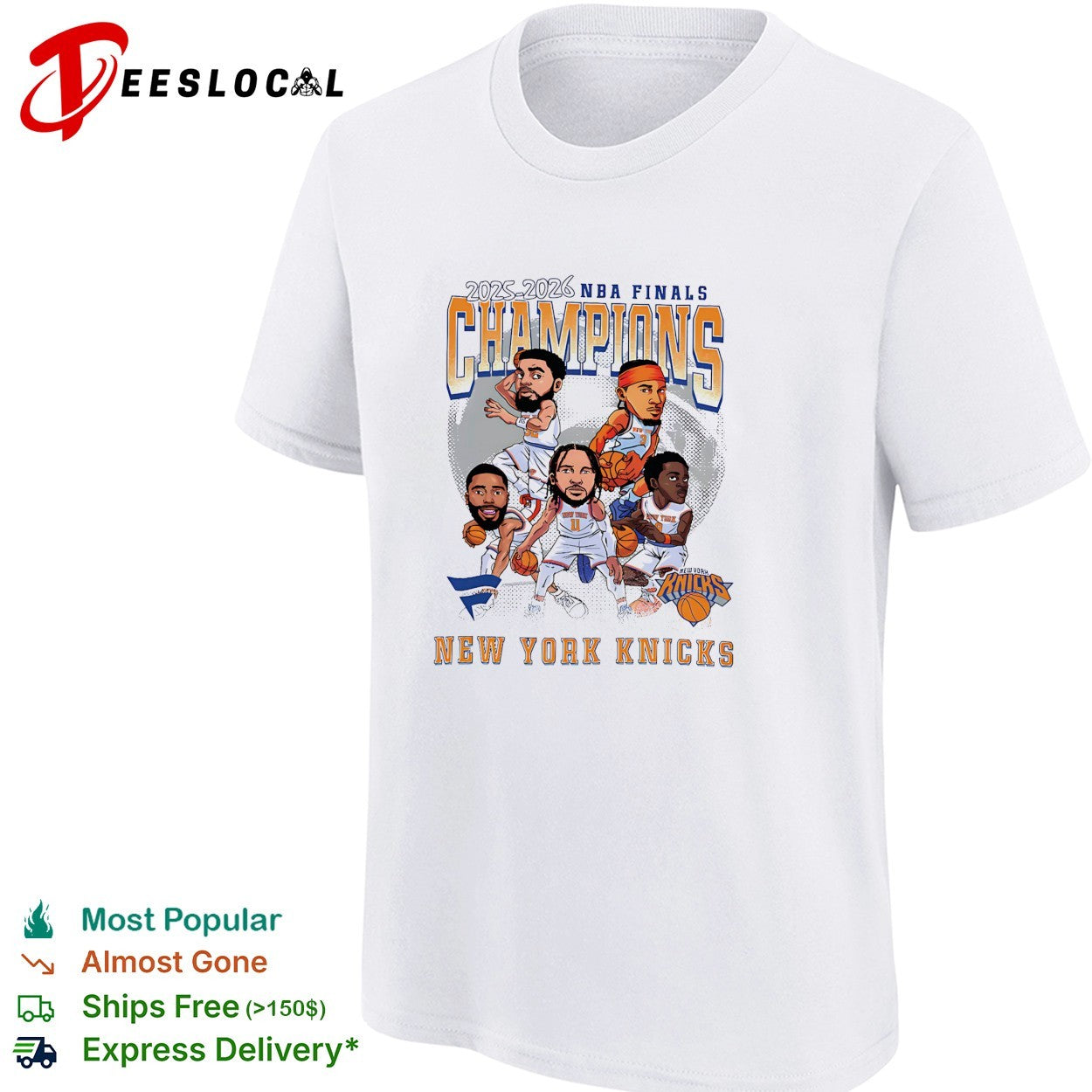 New York Knicks 2025-2026 NBA Finals Champions caricature four players art shirt