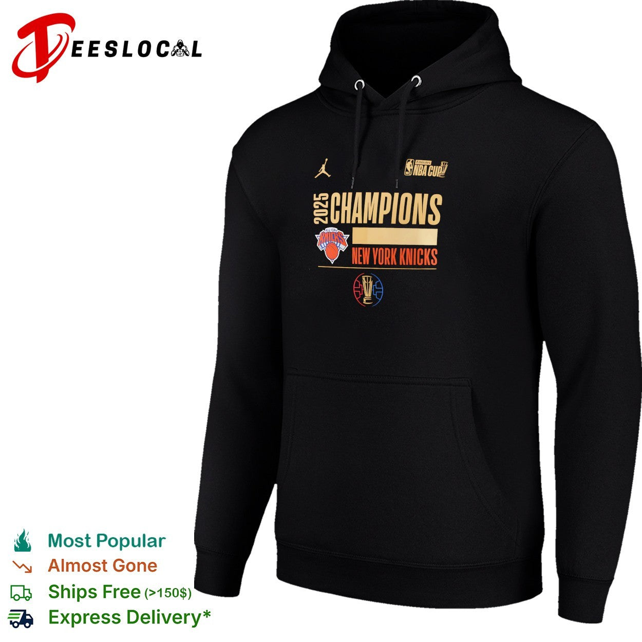 New York Knicks 2025 NBA Cup Champions bold trophy celebration art shirt