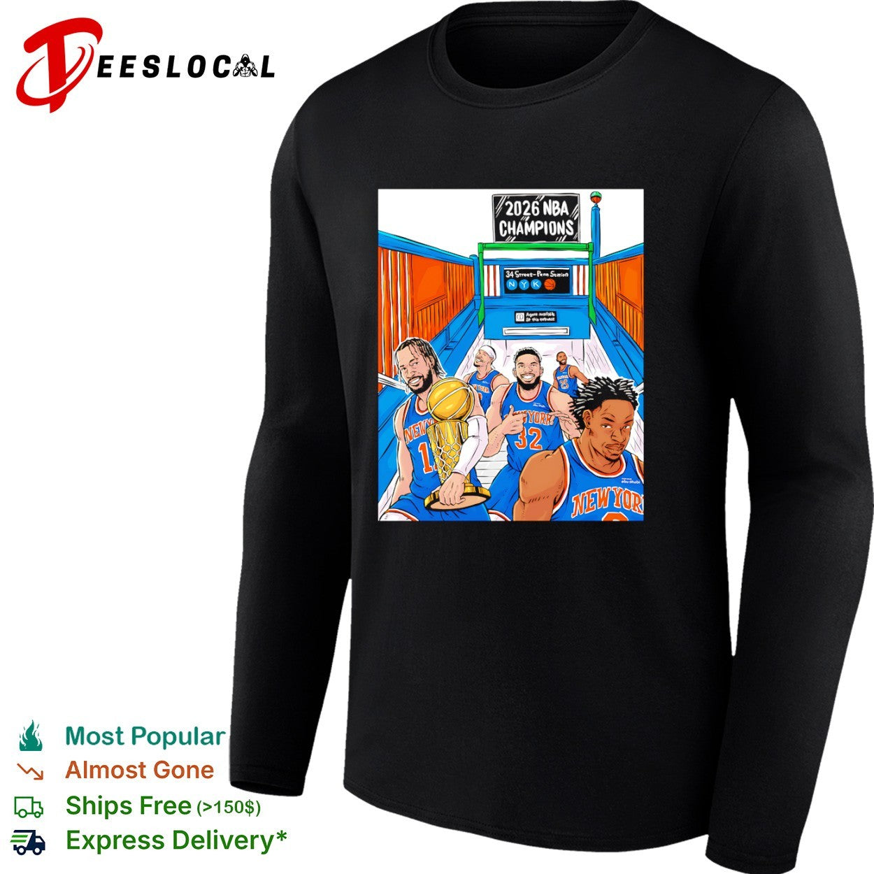New York Knicks 2026 NBA Champions 34 Street shirt
