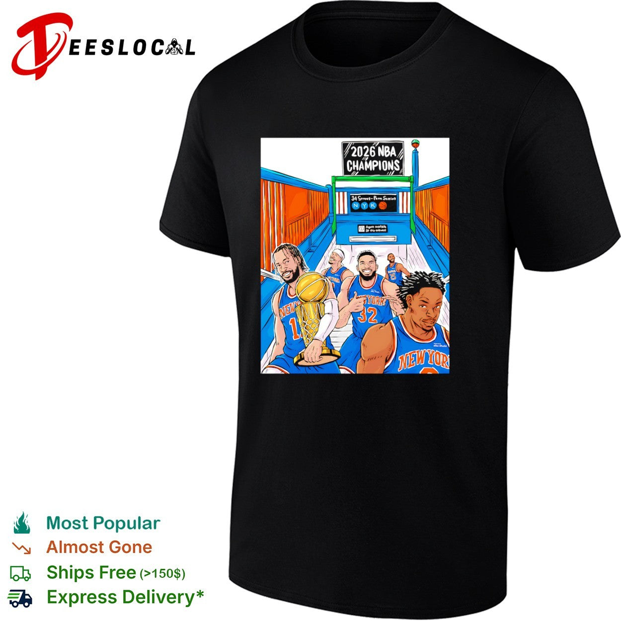 New York Knicks 2026 NBA Champions 34 Street shirt