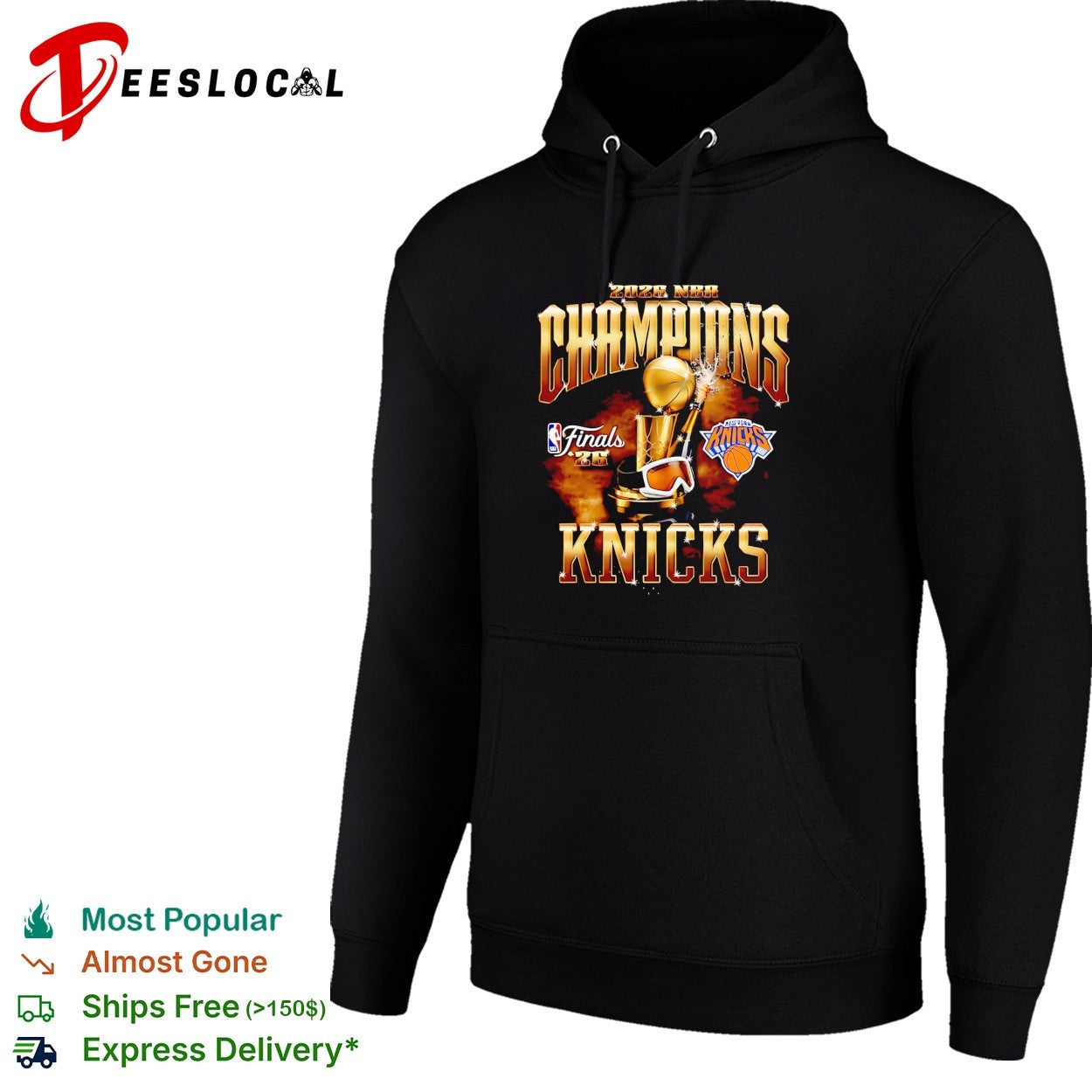 New York Knicks 2026 NBA Champions Finals trophy fireworks bold art shirt