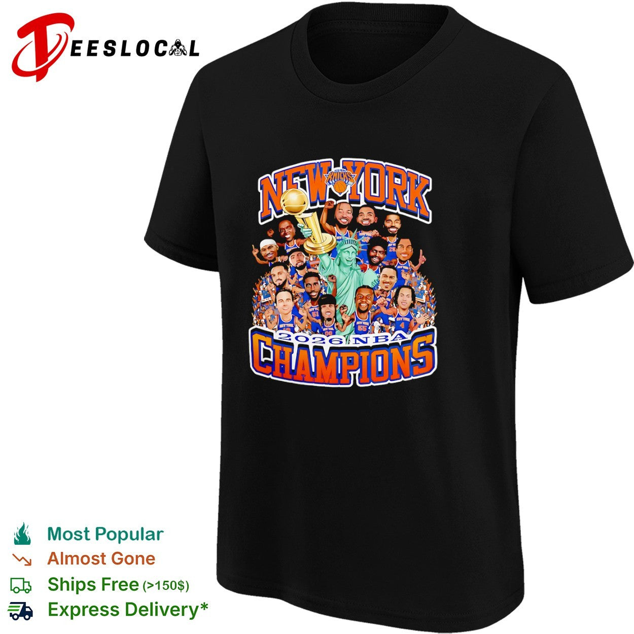 New York Knicks 2026 NBA Champions basketball cartoon shirt