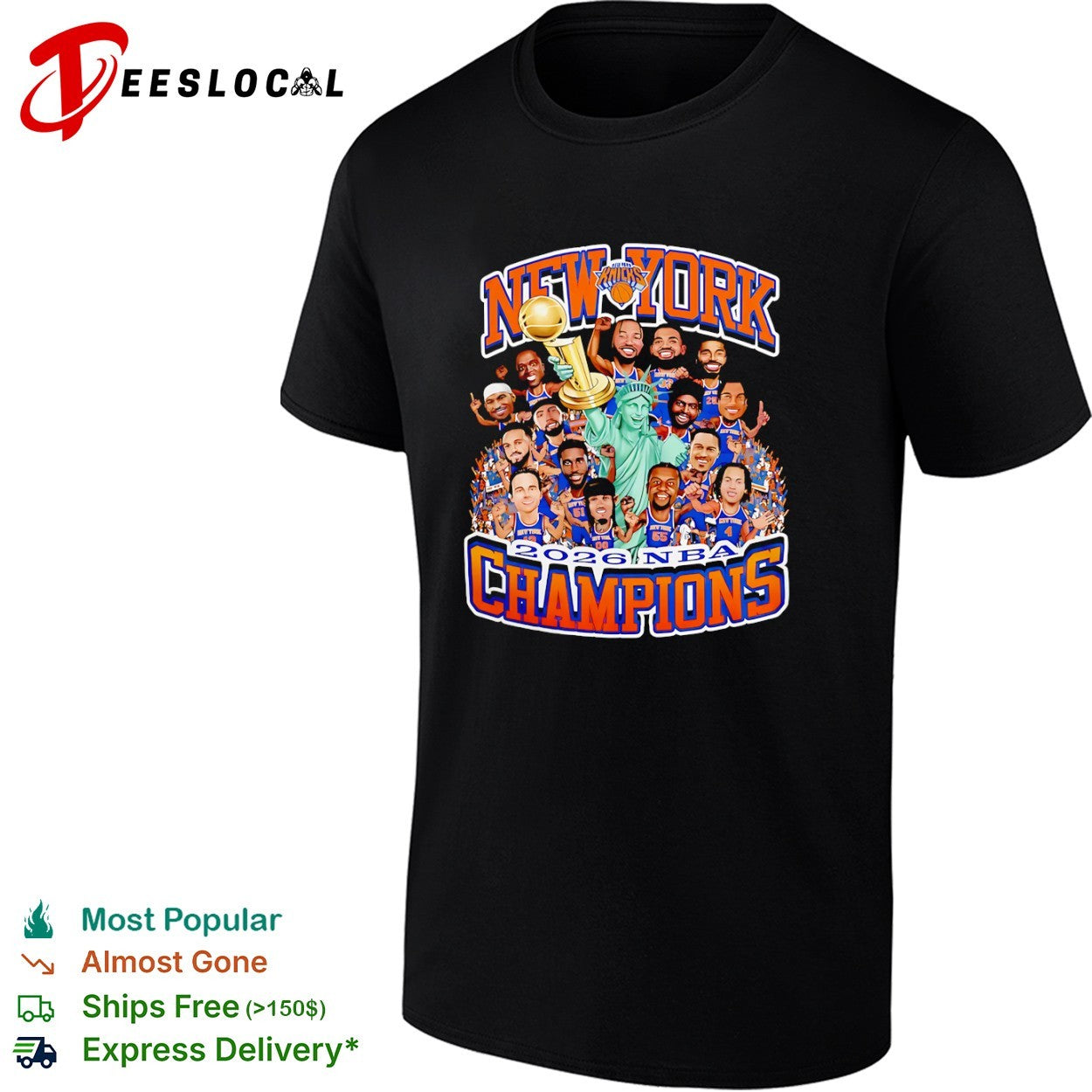 New York Knicks 2026 NBA Champions basketball cartoon shirt
