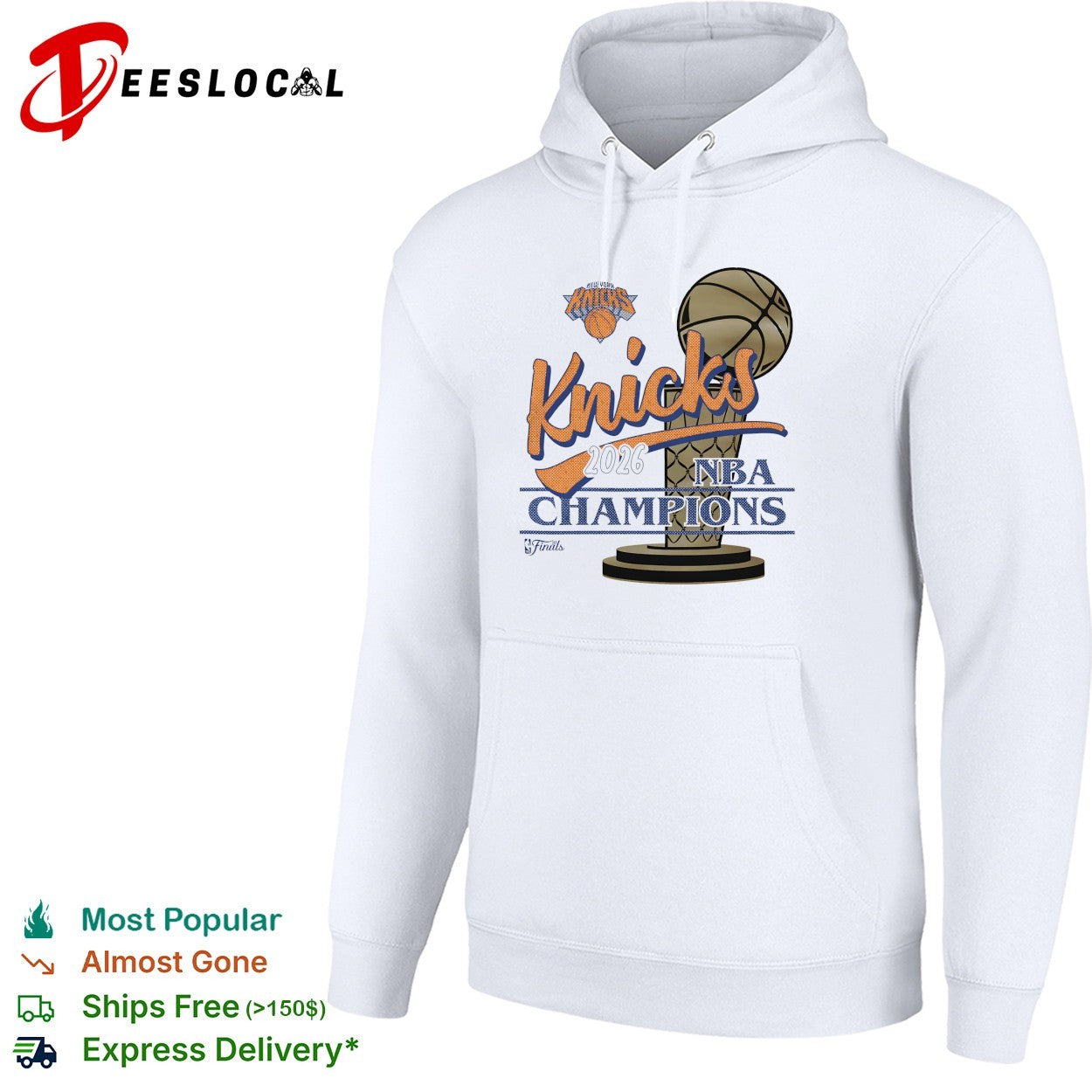 New York Knicks 2026 NBA Champions script trophy pedestal art shirt
