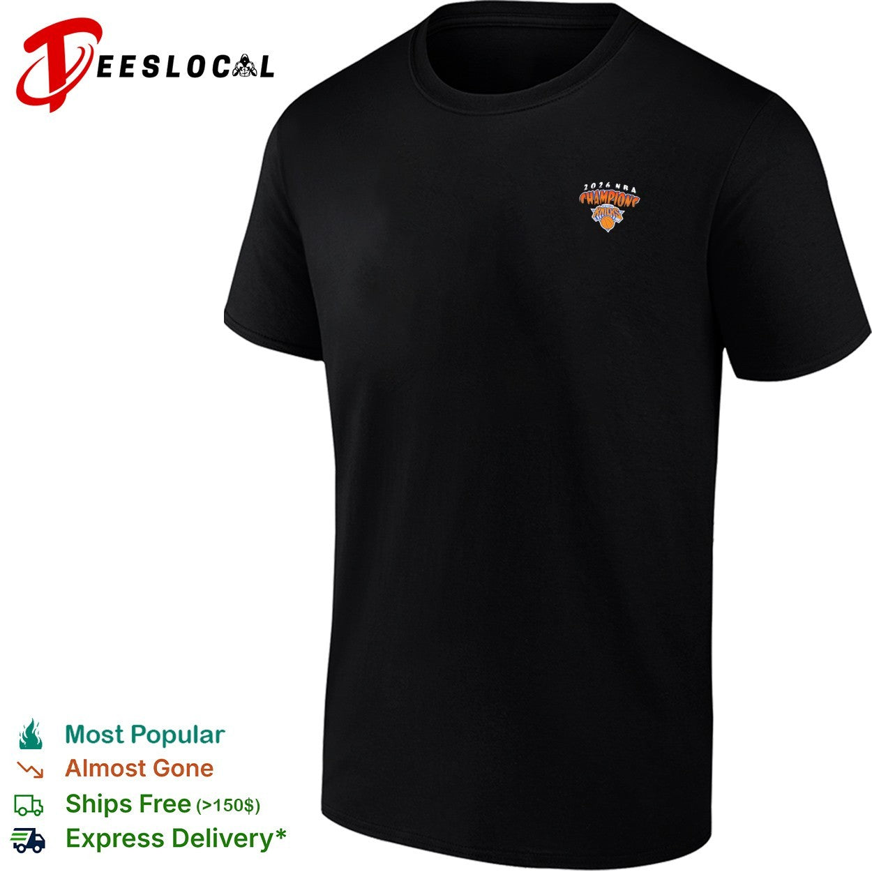New York Knicks 2026 NBA Champions small chest logo shirt