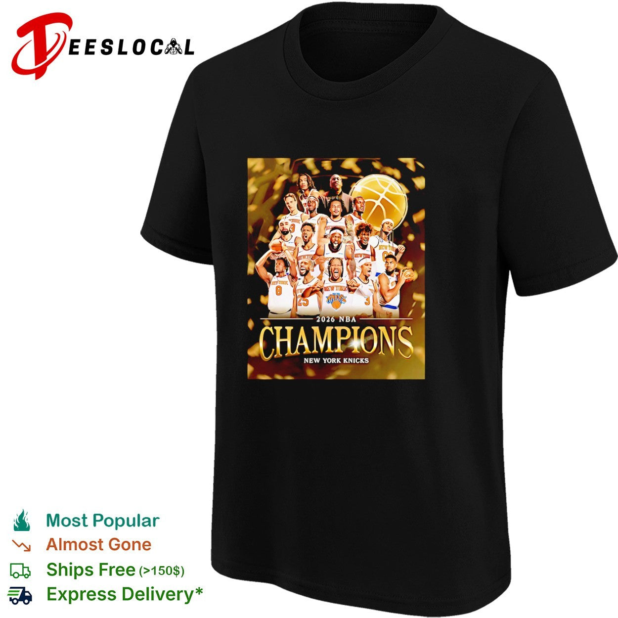 New York Knicks 2026 NBA Champions team shirt