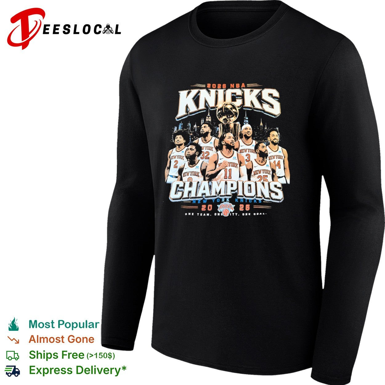 New York Knicks 2026 NBA Champions team roster shirt
