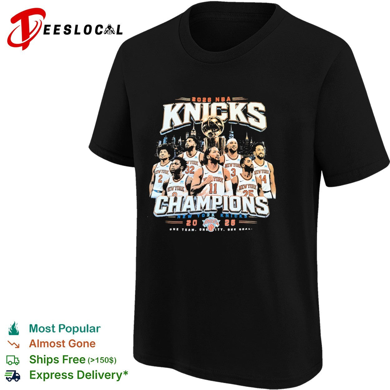 New York Knicks 2026 NBA Champions team roster shirt