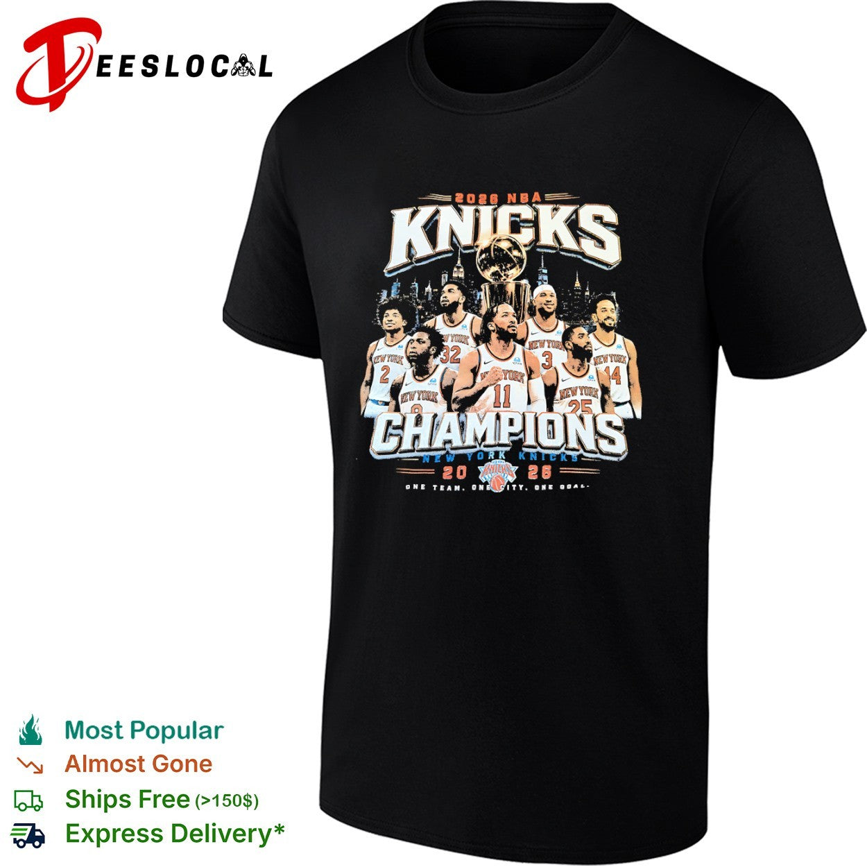 New York Knicks 2026 NBA Champions team roster shirt