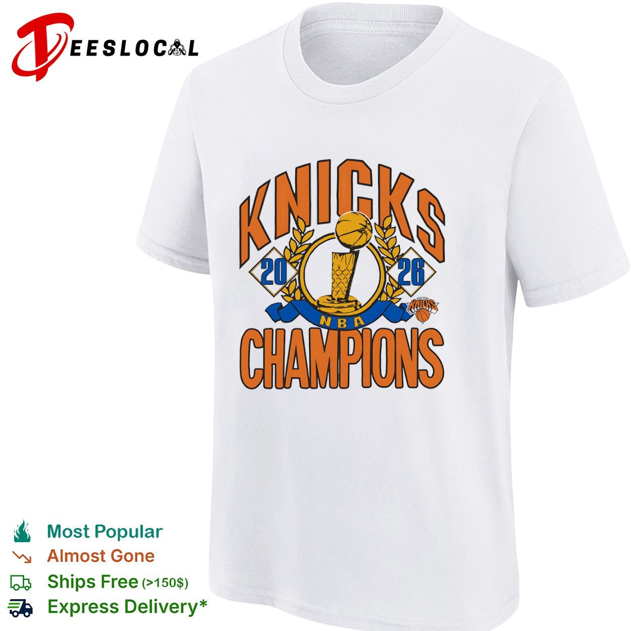 New York Knicks 2026 NBA Champions trophy shirt
