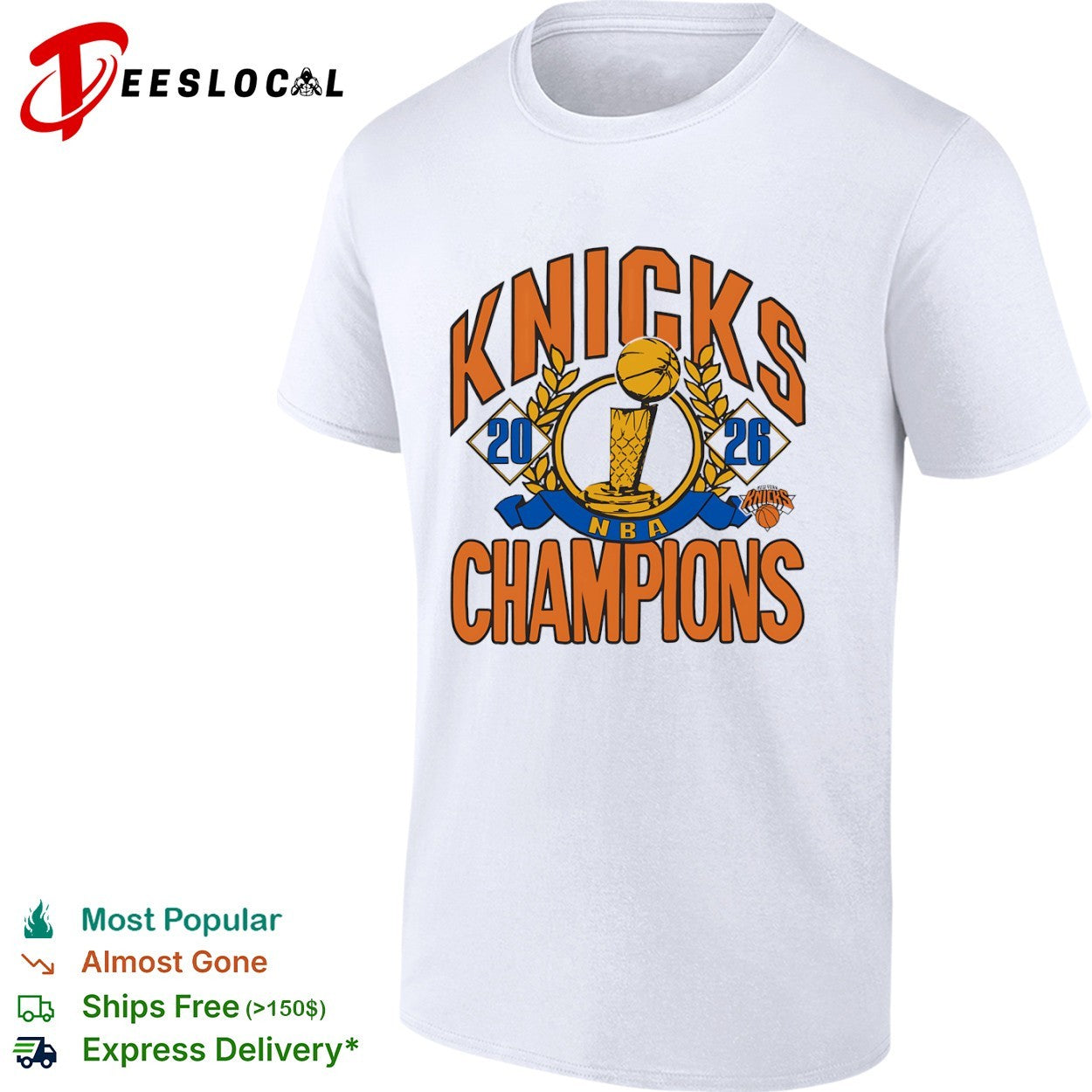 New York Knicks 2026 NBA Champions trophy shirt